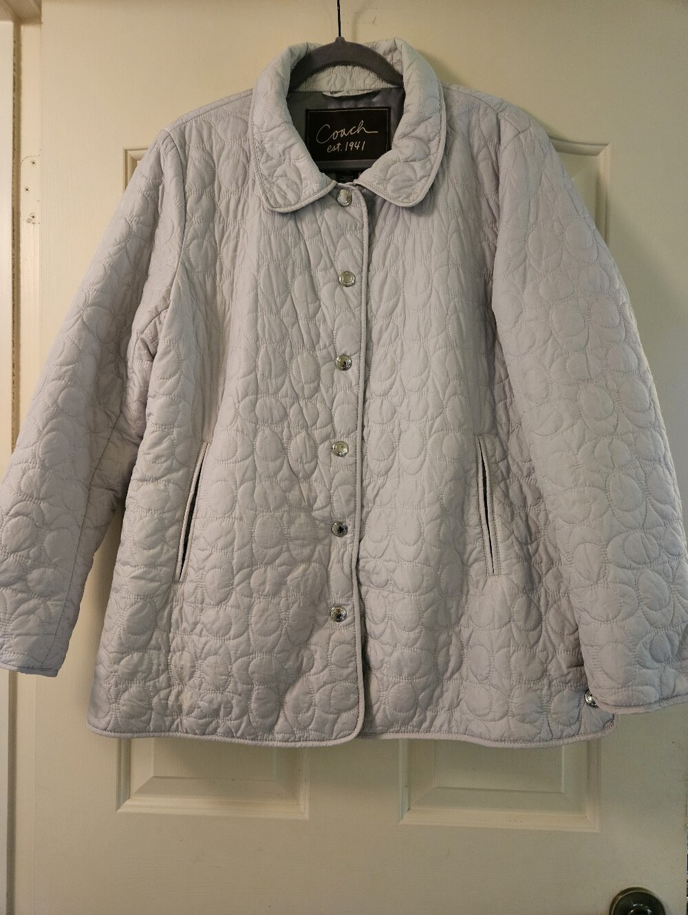 Coach Beige Quilted Puffer Jacket